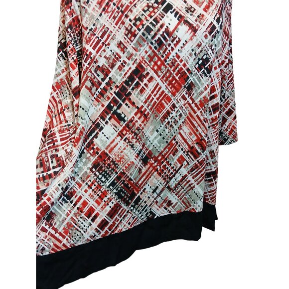 Ruby Rd 3/4 Sleeve Knit Tunic Top Womens XL Geometric Print Corpcore Grannycore - Picture 7 of 10